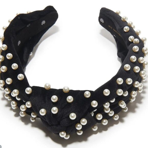 Lele Sadoughi Velvet Pearl Knotted Headband main image 8